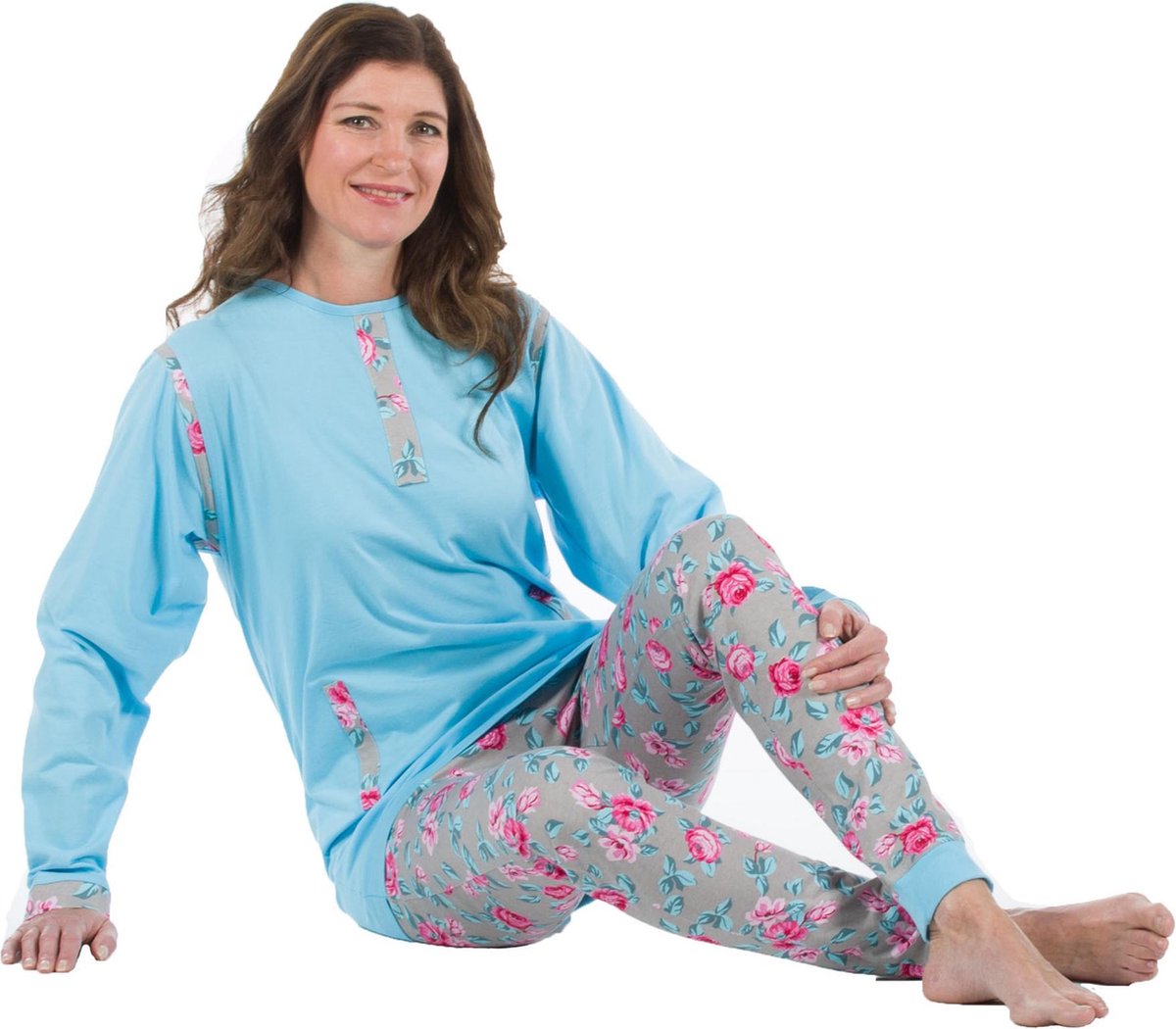Dessin hansop | Dames | Ritssluiting | Lange pijpen | Bloemen | XXL