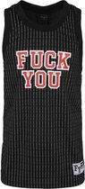 Urban Classics Tanktop -XS- Fuckyou Basketball Wit/Zwart