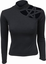Spiral Longsleeve top -XL- GOTHIC ELEGANCE Zwart