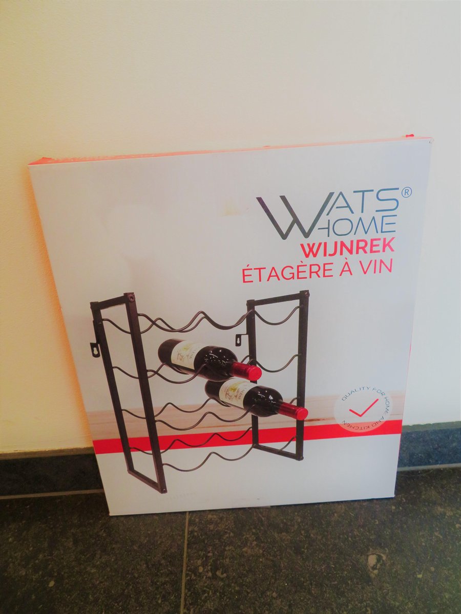 Watshome - wijnrek - metaal - sterke constructie - 34 x 23.5 x 40 cm - 12 flessen - Whatshome