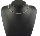 Ketting Liza - simpel met balletjes - Choker Collier - Goud kleurig - 42 cm - 1 stuks