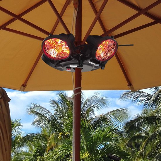 Terrasverwarmer voor parasol - Hangende terrasverwarming voor zonnescherm -  4 heaters... | bol.com