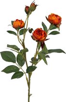Viv! Home Luxuries Roos mini - 2 stuks - zijden bloem - oranje - topkwaliteit