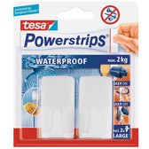 2x Tesa Powerstrips haken waterproof - Klusbenodigdheden - Huishouden - Verwijderbare haken - Opplak haken 2 stuks