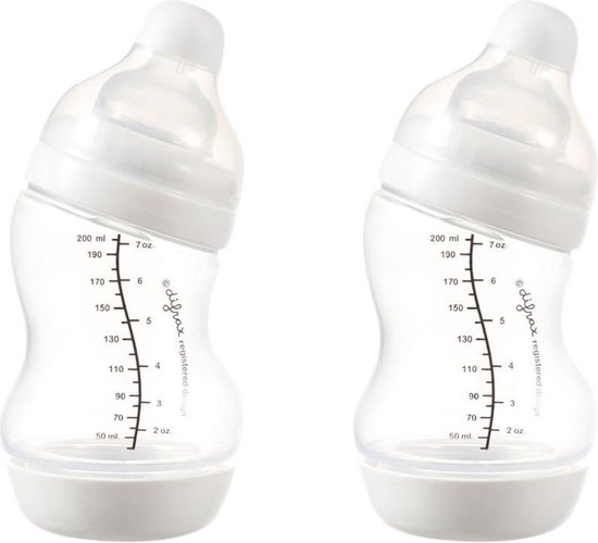 Vervelen Trend Mis Difrax Babyfles 200 ml Wide - Anti-Colic - Wit - 2 stuks | bol.com
