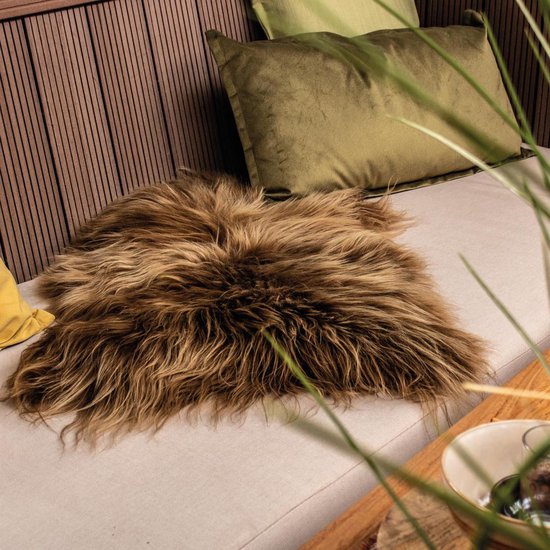 TOP Eco Natural Brown Sheepskin/Lamb Fur Rug - Large 90-100 Cm, Made In Germany