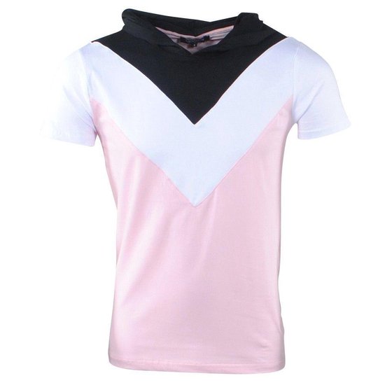 Carisma - Heren T-Shirt - Capuchon - Roze - Wit - Zwart | bol.com