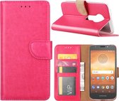Bookcase Geschikt voor: Motorola Moto E5 Play - Roze - portemonnee hoesje