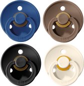 BIBS Fopspeen - Maat 2 (6-18 maanden) - 4 stuks - Midnight Blue, Ivory, Dark Oak en Black