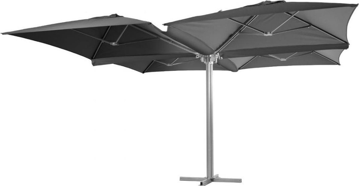 MaxxGarden Luxe tuinparasol - Zweefparasol 4 in 1 parasol - 4x 4m -  Antraciet | bol.com