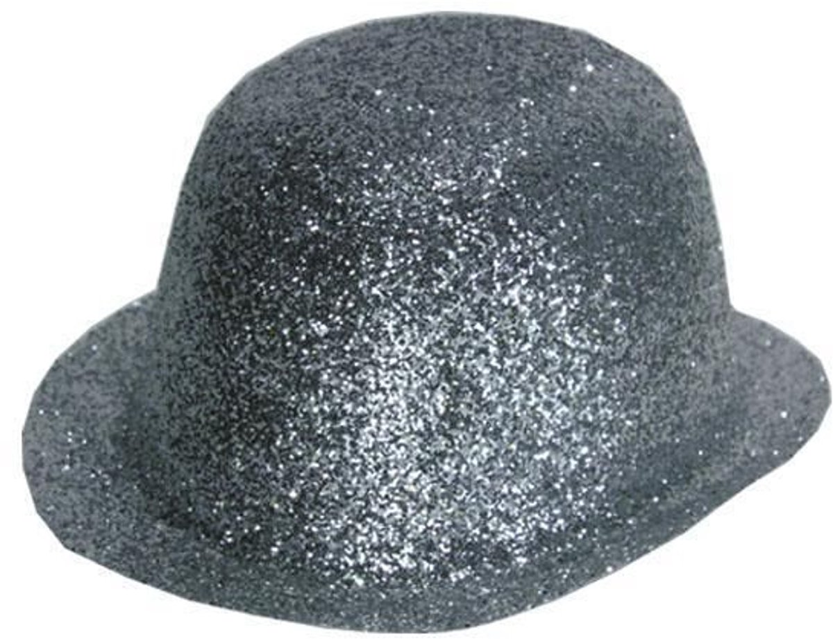 Bolhoed Plastic Glitter Zilver