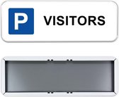Parkeerbord Visitors 60x20cm - Stevig aluminium bord met dubbel omgezette rand