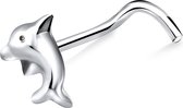 Joy|S - Zilveren neuspiercing dolfijn 4 x 6 mm