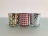 Kerst decoratie waxinelichtjes 3 stuks