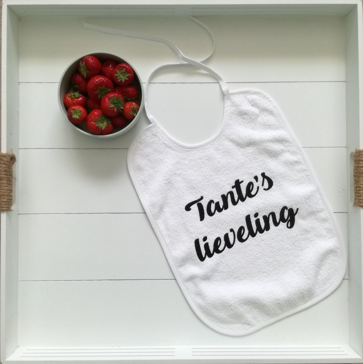 Goedkoopste Slabbetje Tante's lieveling! Wit/zwart