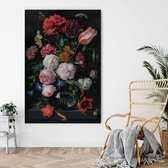 Jan Davidsz. de Heem - Stilleven met bloemen in een glazen vaas - 180x120cm Textielframe 19mm