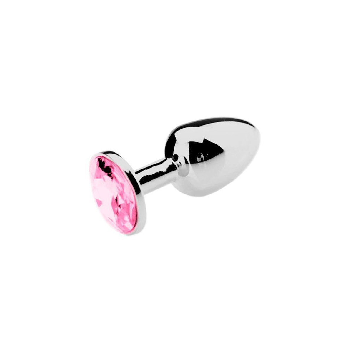Goedkoopste Butt plug aluminium met paars kristal - medium