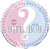 Gender Reveal Folieballoon - 46cm - "Boy or Girl"