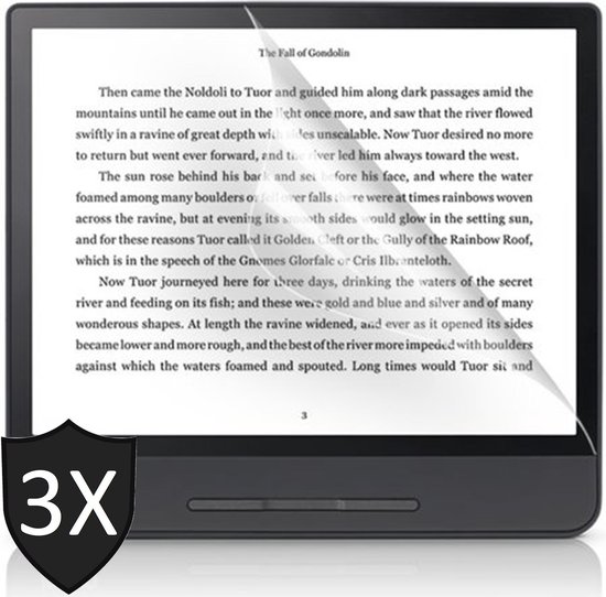 Screenprotector geschikt voor Kobo Libra H2O - Gehard Glas Beschermglas Tempered Glass Screen Protector - 3 Stuks