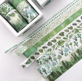 Ensemble de ruban Washi 8 pièces| Bullet Journal / Scrapbook / Planificateur | Vert / Nature