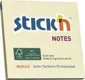 Stick'n sticky notes - 76x76mm, FSC, pastel geel, 90 memoblaadjes