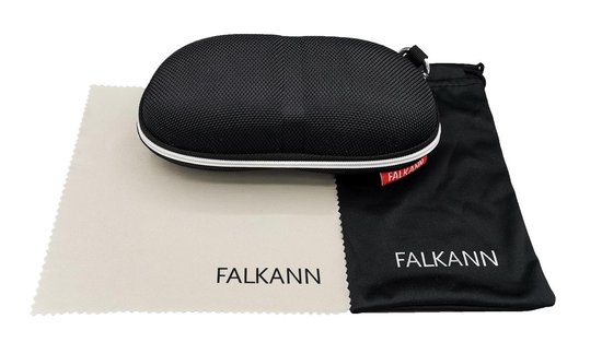 Falkann Pilot - Gepolariseerde Zonnebril Set voor Heren - Large (63 mm) - Oranje Zwart - Falkann