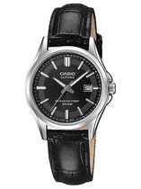 Casio - LTS-100L-1AVEF - Casio Collection - horloge - Vrouwen - Zwart - Leer Ø 28 mm