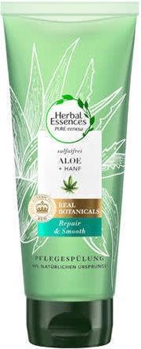 Herbal Essences Real Botanicals Aloë & Hennep haarconditioner Repair & Smooth 180 ml - Crèmespoeling - Aloe & Hanf - Aloë & Hemp Conditioner