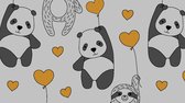 Mat, Vloermat, Vloerkleed, Tapijt, Kind - Kinderkamer Panda Heart - Wasbaar - Antislip - 115 x 65 cm