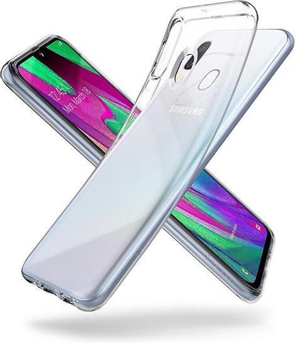 Geschikt voor Galaxy A20E Silicone transparant hoesje met Gratis 2X Tempered Glass Screenprotectors