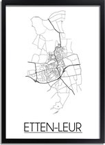 DesignClaud Etten-Leur Plattegrond poster A2 + Fotolijst wit