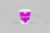 Passie voor Stickers Witte koffie mok / beker / Latte: Voor de liefste Mama