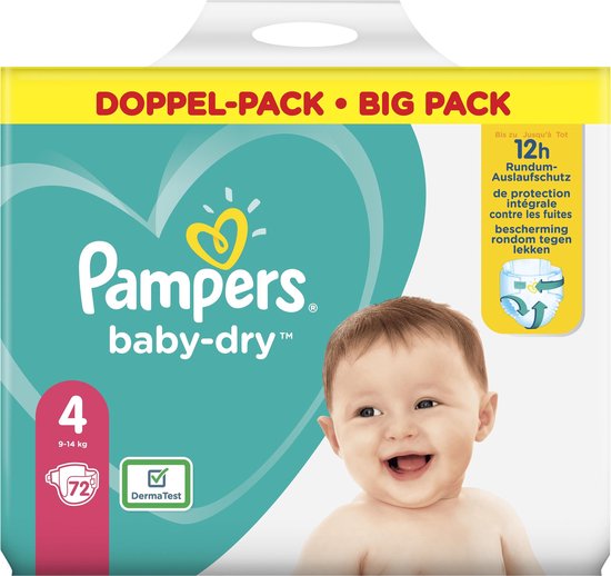 Verouderd heb vertrouwen Adviseur Pampers - Baby Dry - Maat 4 - Maandbox - 144 luiers | bol.com