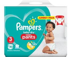 Pampers Baby Dry Luierbroekjes Maat 3 (6-11 kg) 80 Stuks