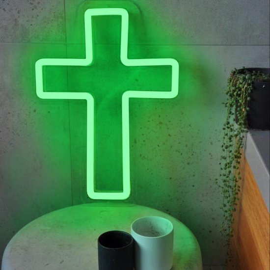 Kruis Cross Neon LED Light Sign Lamp Verlichting Licht Bord Winkel  Display... | bol.com