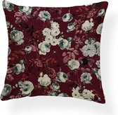 Kussens | Kussenhoes Burgundy Flowers | 45 x 45