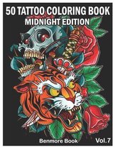 50 Tattoo Coloring Book Midnight Edition