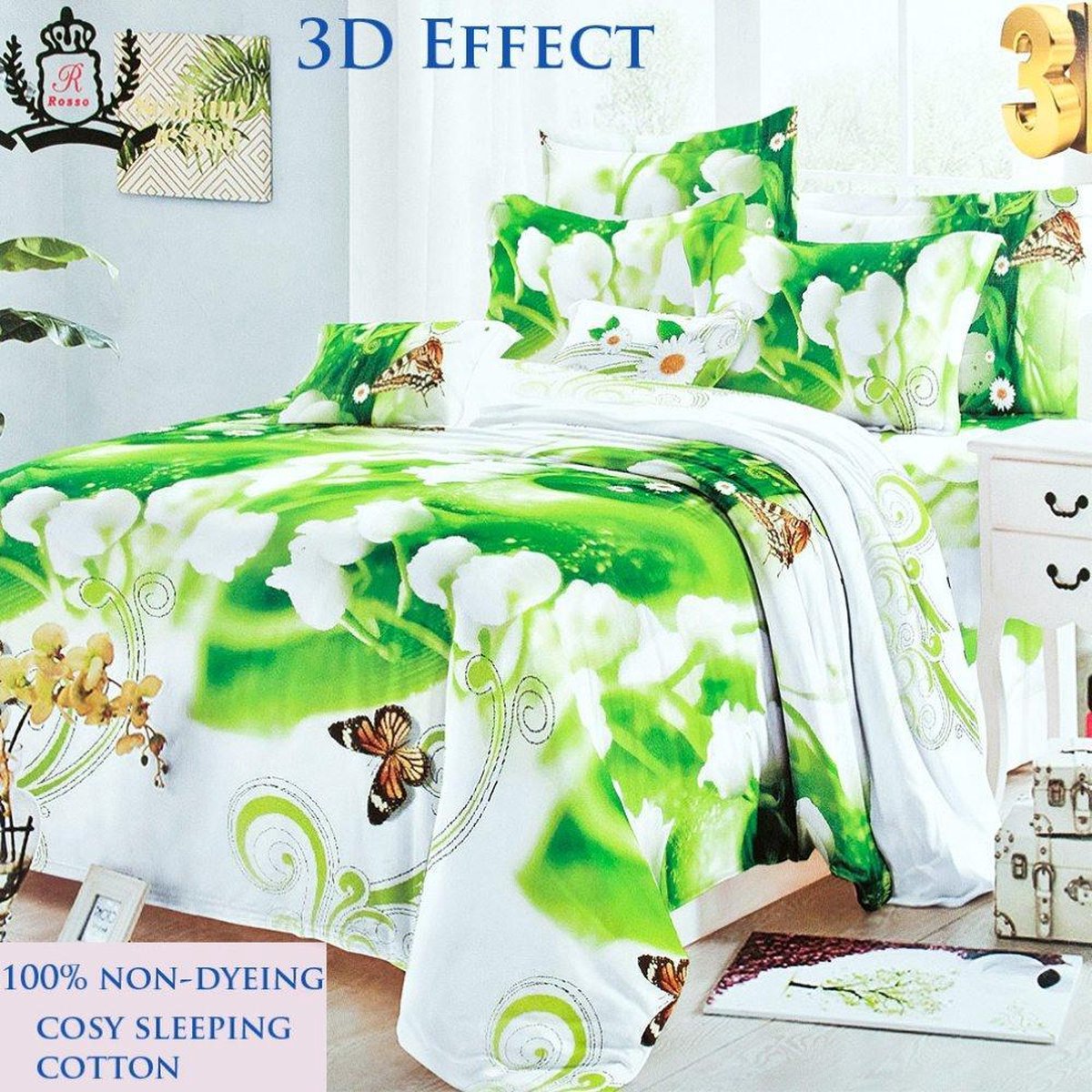 Rosso 2 persoons dekbed overtrek met 2 kussenslopen 200 x 220