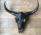 Skull buffelschedel bedrukt 64 cm zwart