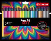Viltstiften STABILO Pen 68 trendy etui 30 kleuren
