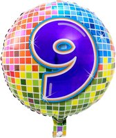 Folieballon 9 JAAR Birthday blocks 43 cm