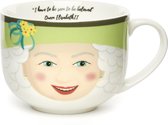 Kikkerland Mok - In een design van Queen Elizabeth II - Geschikt voor koffie / thee/ soep - 0,4L