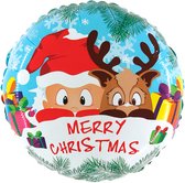 Folie cadeau sturen helium gevulde ballon Kerst/Merry Christmas 46 cm - Kerstmis kerstcadeau ballon - Folieballon versturen/verzenden