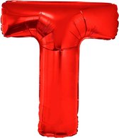 Grote folie ballon letter T Rood