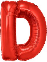 Grote folie ballon letter D Rood