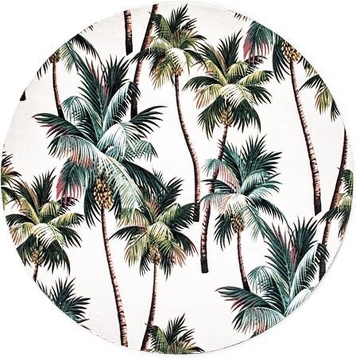 Computer - muismat vintage california palmtrees - rond - rubber - buigbaar - anti-slip - mousepad - Merkloos