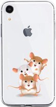 Apple Iphone XR Transparant siliconen telefoonhoesje - 3 Hamsters
