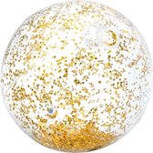 Opblaas strandbal glitter - goud