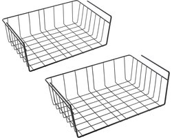 Metaltex - Kasthangmanden Babette - Set van 2 hangmanden - 40 cm - Ophangen zonder boren - Zwart