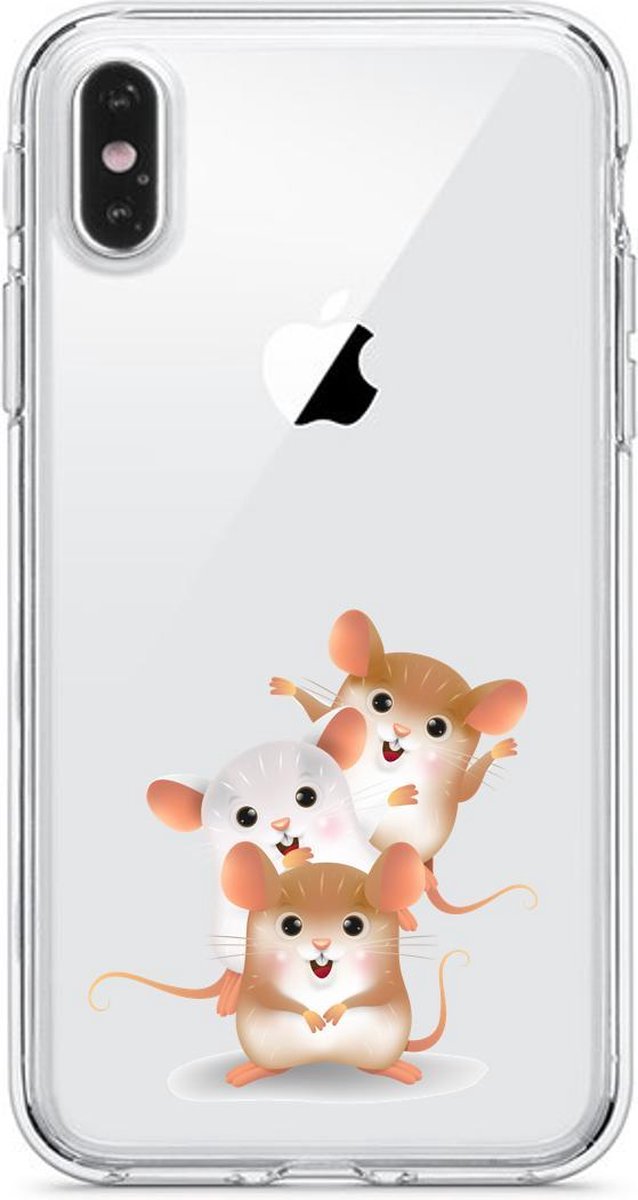 Apple Iphone XS Max transparant siliconen telefoonhoesje 3 hamsters